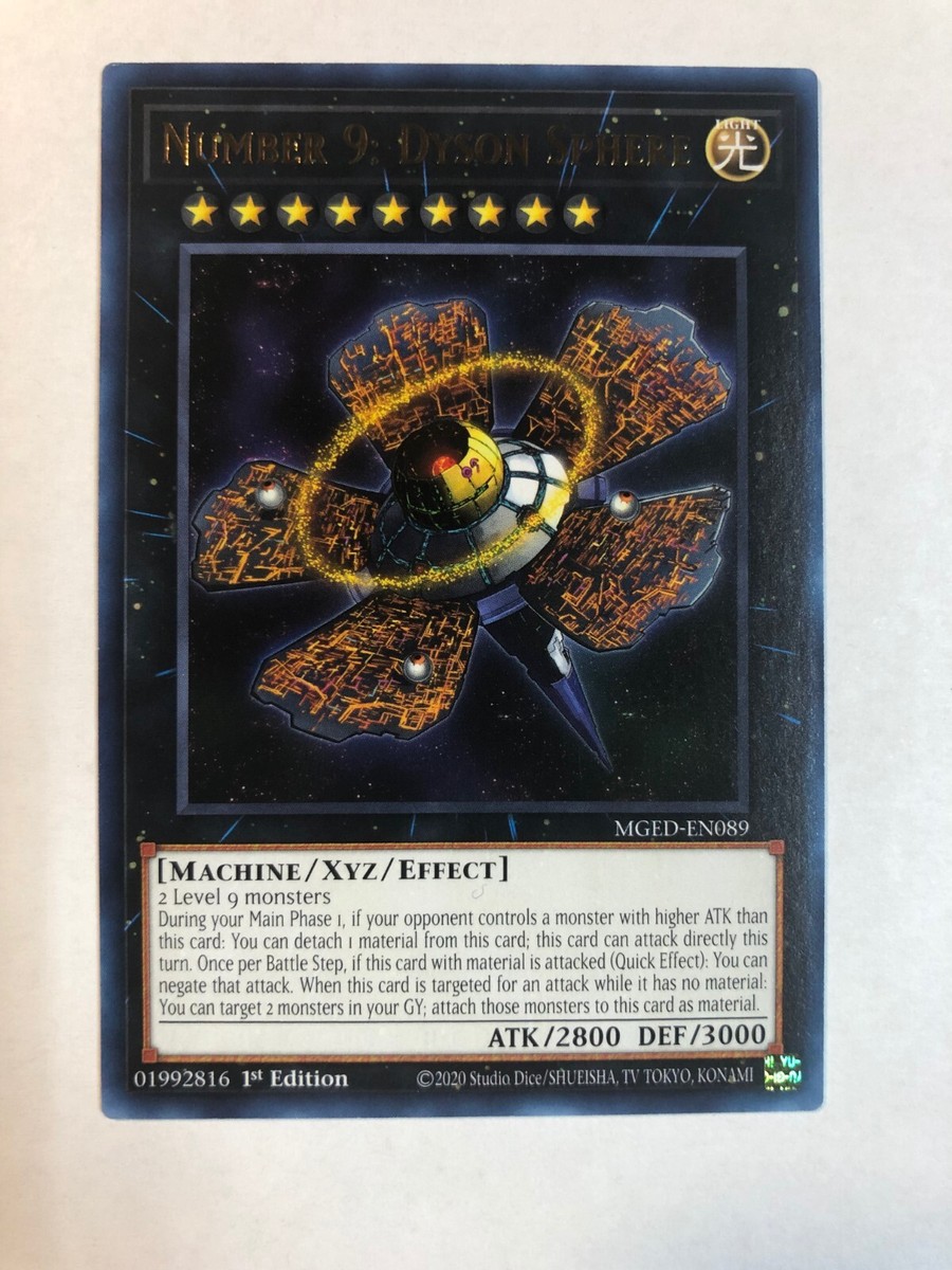 MGED-EN089 Number 9: Dyson Sphere Rare 1st Edition Mint YuGiOh Card MGED-EN089 Number 9: Dyson Sphere Rare 1st Edition Mint YuGiOh Card