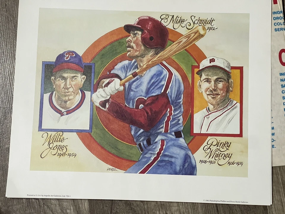 4 impresiones de 8x10 de los Filis de Filadelfia de los Filis de todos los tiempos Schmidt Carlton Rose Roberts Foto 2 de 4