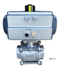 TECHTONGDA NPT 2" Pneumatic Actuated Full Port Ball Valve Single Acting