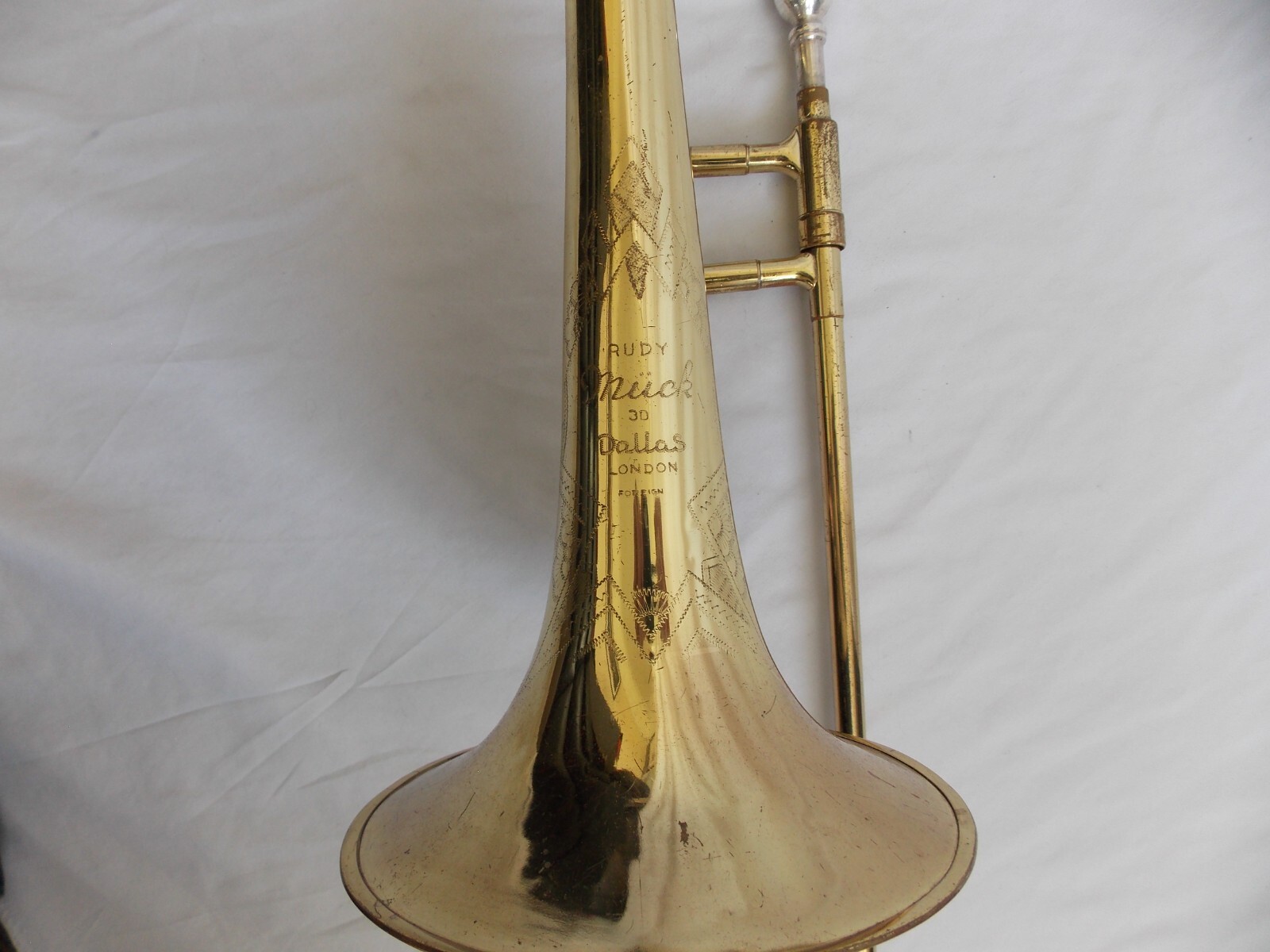 Vintage Rudy Muck Dallas trombone + Mouthpiece + Travel Case For