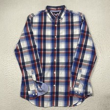 Banana Republic Shirt Slim Fit Mens Large Multicolor Plaid Button Up Long Sleeve