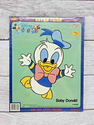 Jaymar Preschool Extra Thick Inlaid Puzzle Baby Donald Vintage 1984 NOS Sealed