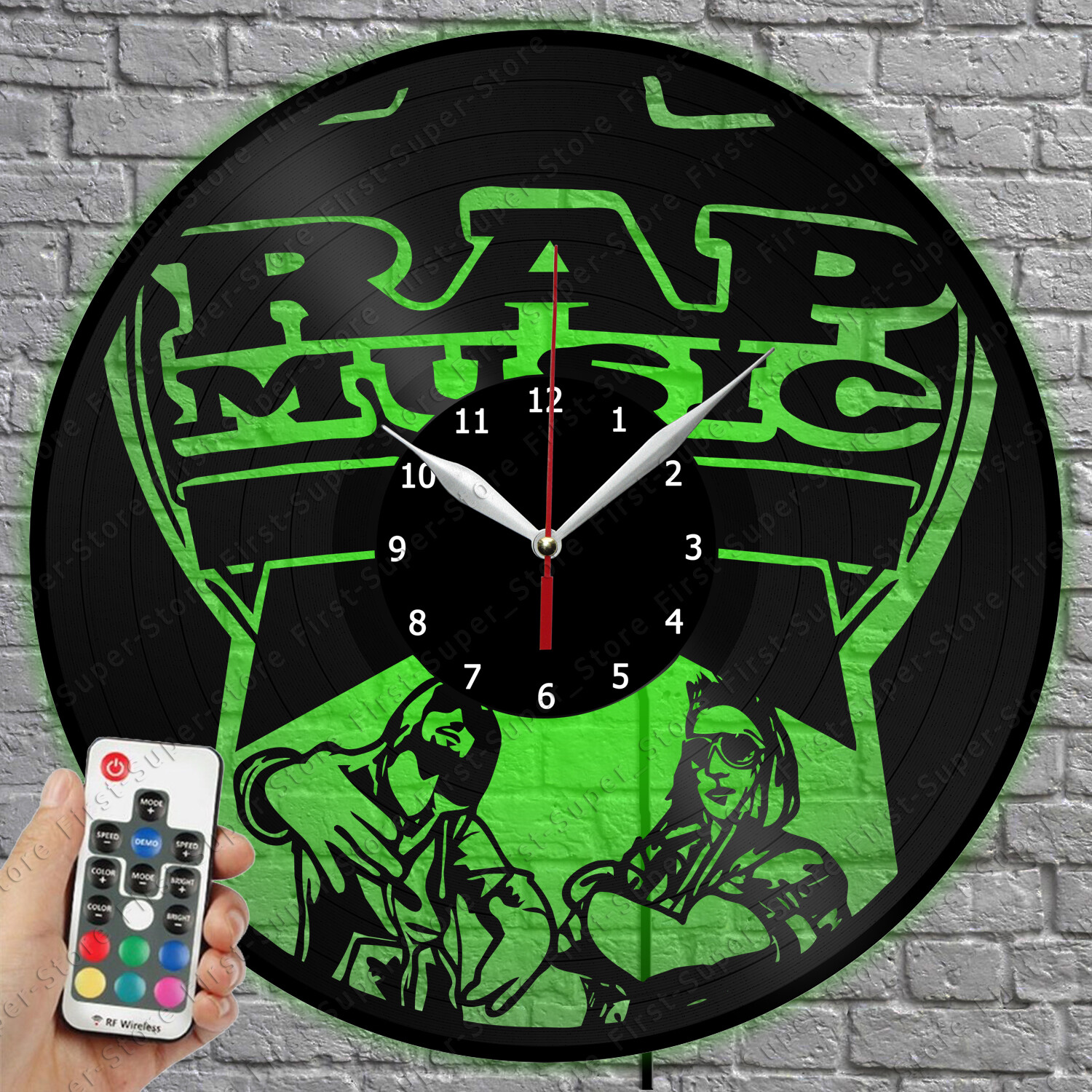 LED Rap Vinyl Record Wall Clock with LED Light 1771