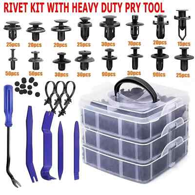 #ad #ad 650 Auto Trim Removal Tool Kit Car Panel Door Dashboard Fastener Remover Pry Set $14.95