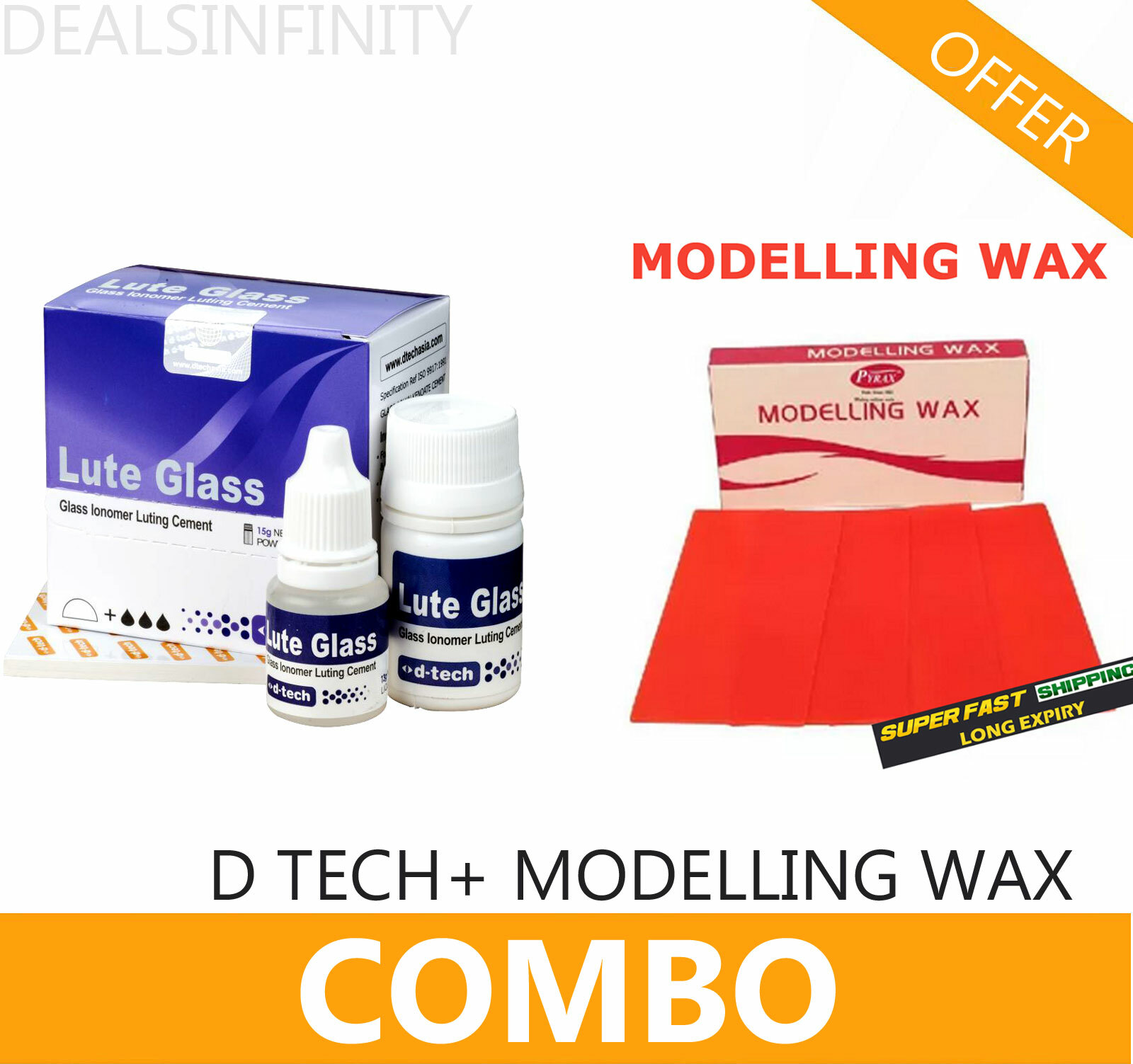 DTECH Lute Glass Permanent Cement + Dental Modelling Wax Denture 12