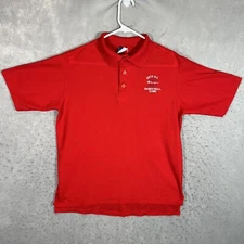 A1 Vintage 90s Champion Basketball Clinic Polo Shirt Adult Lg Red USA Made Mens
