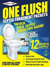 Septic Tank Treatment Packets,1-Year Supply of Easy-Flush Bacteria&Enzyme Packet