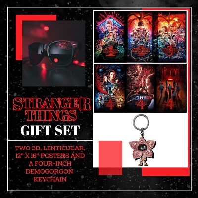 Stranger Things Gift Set Includes 2 Posters and 1 Keychain New w Free Shipping