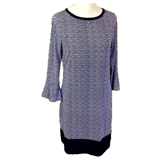 Abito Michael Kors nero bianco elasticizzato manica lunga cambio taglia M