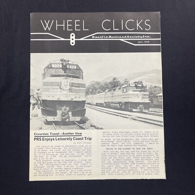 Wheel Clicks Pacific Railroad Society Monthly Newsletter Journal 1978 Juli