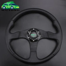Black 14INCH Drifting Racing Steering Wheel Aluminum 6 Bolt Universal Flat Dish