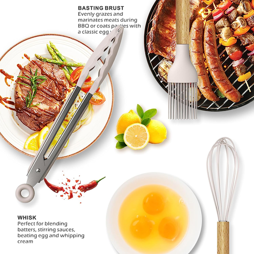 Silicone Cooking Utensils Set - 446°F Heat Resistant Silicone Kitchen Utensils f - Picture 4 of 12