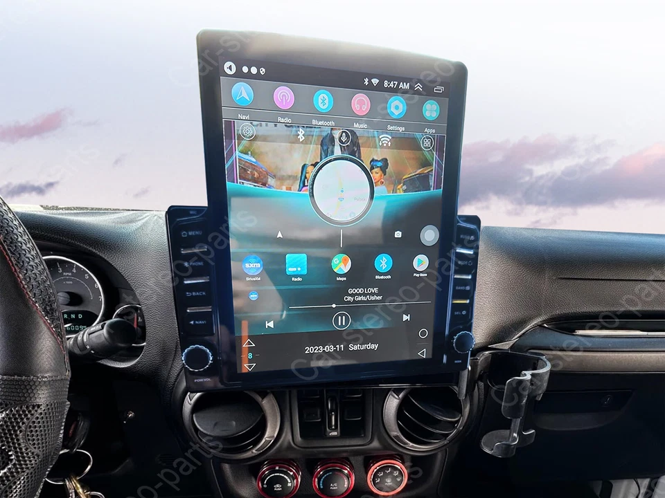 Apple Carplay For 2007-2017 Jeep Wrangler JK Radio Android 13 GPS NAVI WIFI +CAM - Imagem 2 de 4