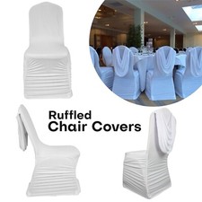 White Wedding Chair Covers Removable Seat Cover Party Decor - 100/50/25/10/1