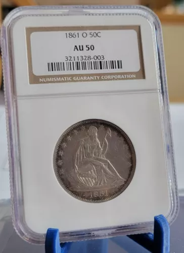 1861-O Seated Liberty Half Dollar  NGC  AU50