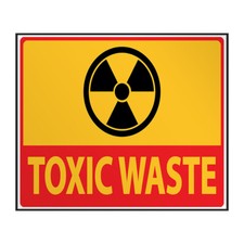 Industrial Decals Horizontal Vinyl Stickers Toxic Waste Clean Sign Safety
