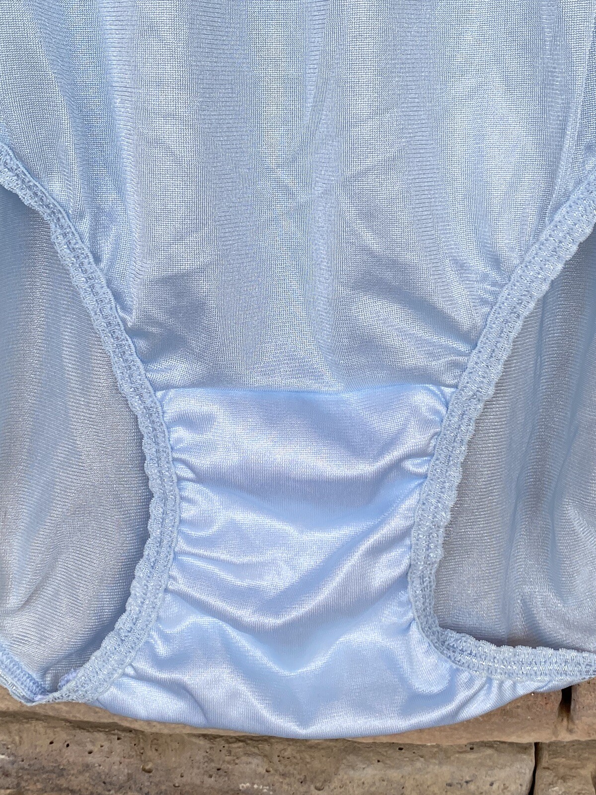 Hanes Nylon Tricot Satin Panty 10 Baby Blue Underwear… Gem