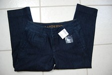NWT Dark Indigo Denim LANDS END FIT One Modern Stretch Crop Jeans 4