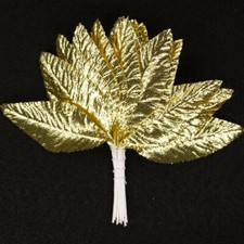 Vintage Millinery Metallic Leaf 2 1/2" Gold 25 Pieces Lot 09000037