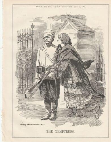1905 Punch Cartoon Sedition the Temptress - Afbeelding 1 van 1