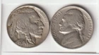 Rare Old 1938 Indian Head Buffalo & Jefferson Nickel US Coin Collection Lot #76