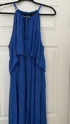 Miles & Gabrielle L  blue halter tank dress