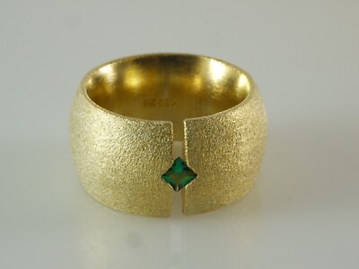 Ring Bernd Wolf 925 Silber vergoldet mit Smaragd Gr 50