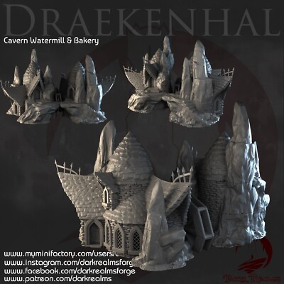 Draekenhal Caverns Mühle und Bäckerei Dark Realms Tabletop Gelände Wargaming 28 mm