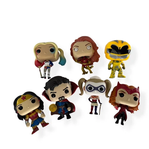 Funko Pop Heroes Wonder Woman, Doctor Strange, Harley Quinn Vinyl Figure Lot 7