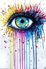 LMOP0477L 100% Handmade Painted Abstract Eye tear Art Oil Painting Canvas