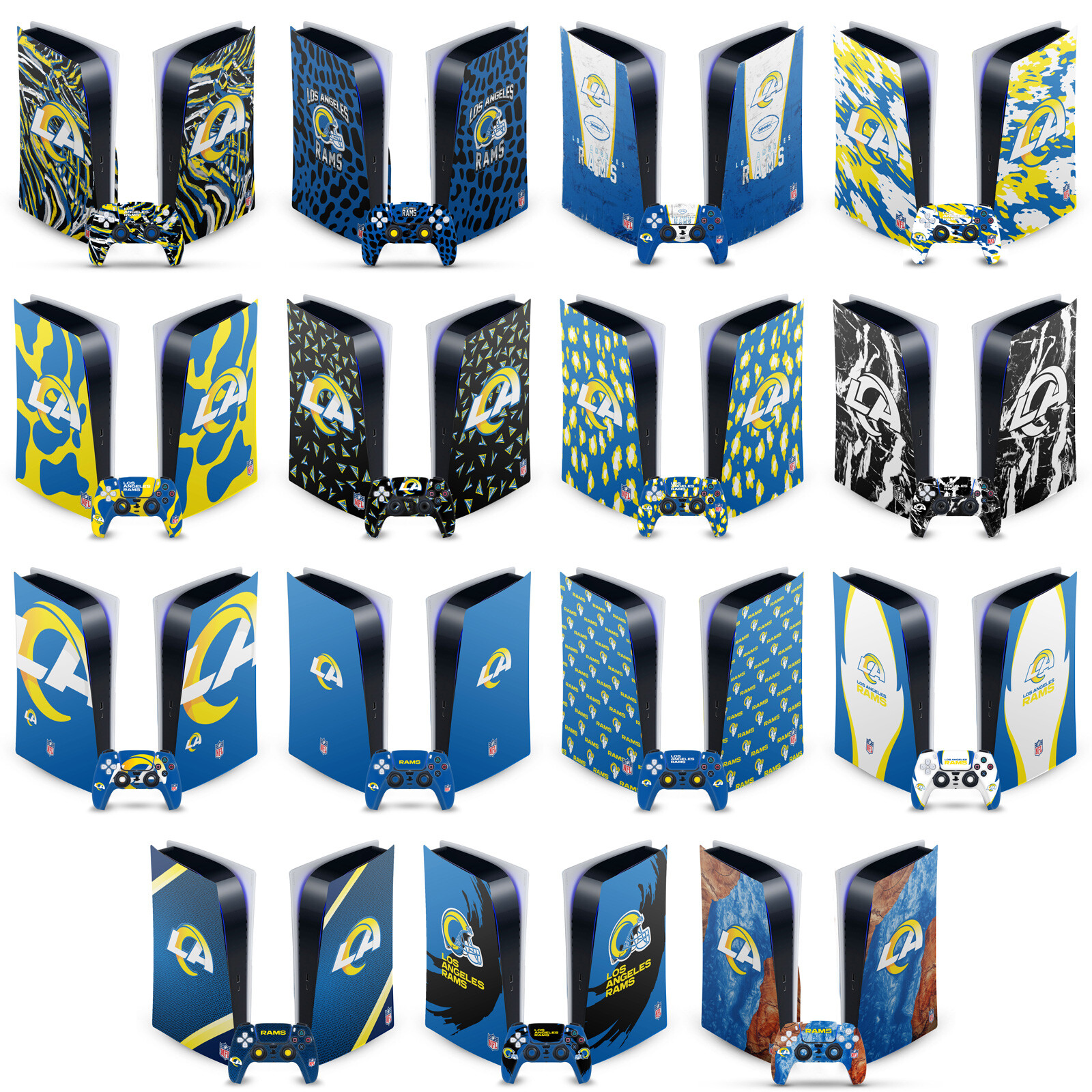 OFFICIAL NFL LOS ANGELES RAMS VINYL SKIN FOR SONY PS5 DIGITAL EDITION BUNDLE