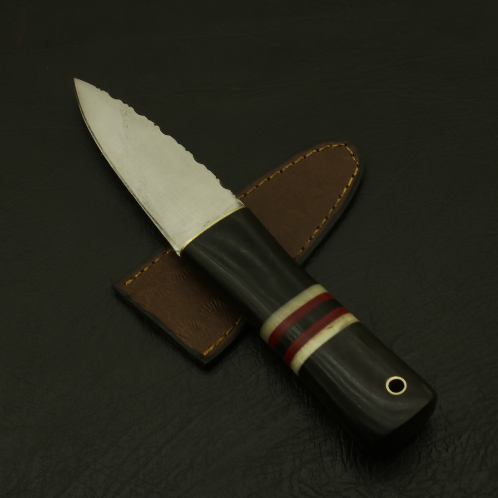Handcrafted Stainless Steel Serrated Scottish Dirk Knife with Custom Sheath