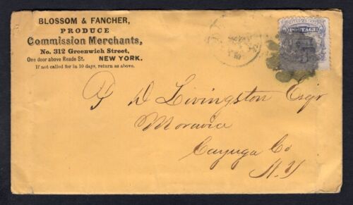 USA #114 Train 3c on Produce Merchants Cover to Moravia NY - Picture 1 of 2