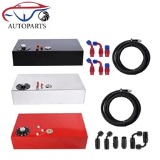 17 Gallon 64L Top-Feed Coated Fuel Cell Gas Tank+Cap+Level Sender+Steel Line Kit