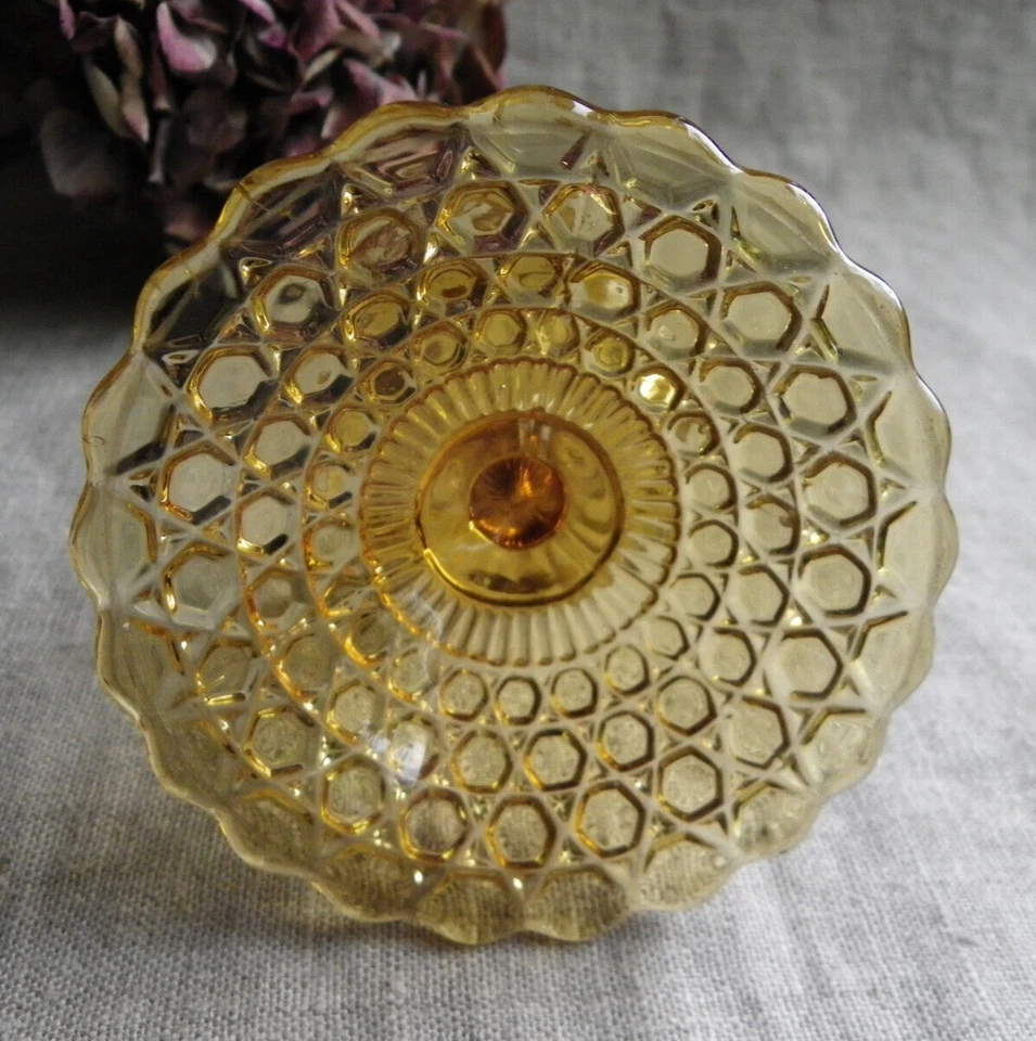 DÎNETTE ANCIENNE - COMPOTIER EN VERRE AMBRÉ - FIN XIXème - Photo 4/4