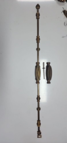 DUAL 110" long complete back to back traditional knob CREMONE bolt spindle - Picture 9 of 9