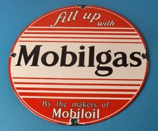 Vintage Mobilgas Porcelain Sign - Mobil Fill Up Porcelain Gas Pump Plate Sign