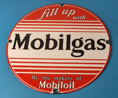 #ad #ad Vintage Mobilgas Porcelain Sign Mobil Fill Up Porcelain Gas Pump Plate Sign $135.37