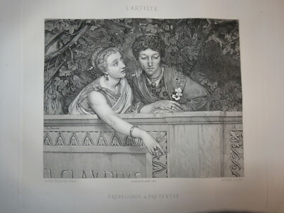 d'ap. Lawrence Alma-Tadema (1836-1912) GRAVUR EAU FORTE ACADEMISME ENGLAND 1860