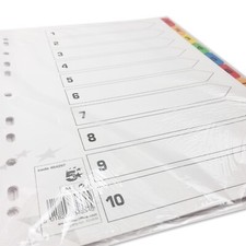 A4 FILE DIVIDERS (1-10) INSERTS DOCUMENT ORGANISER SUBJECT FILING FOLDER ANY QTY