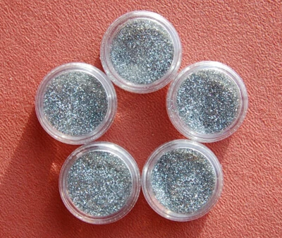 5 x Glitter Puder Farbe Silber - Bild 1 von 2