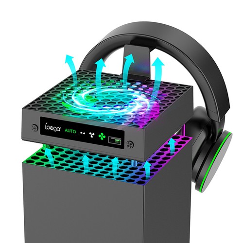 Gaming Console Cooling Fan RGB Headset Hanging Storage Bracket for Xbox Series X - Picture 6 of 9