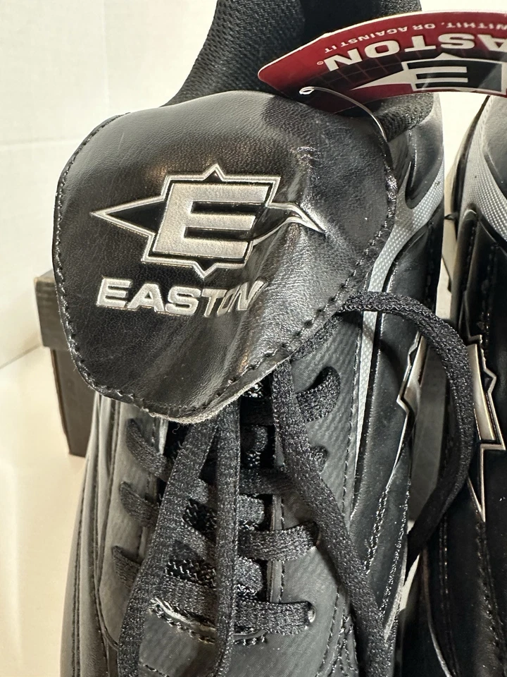 Botines bajos de fútbol de béisbol EASTON para hombre zapatos negros plateados talla 10 M33488 NUEVOS Foto 4 de 4