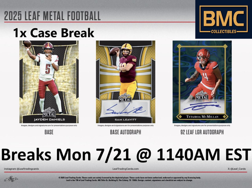 Athan Kaliakmanis 2025 Leaf Metal Football Hobby 1x Case Break #22