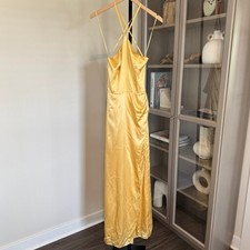 Reformation Myla Silk Maxi Dress NEW Sunshine Yellow Halter Sleeveless Size 6