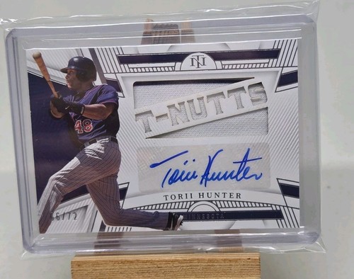 Torii Hunter Auto /72 2023 Panini National Treasures - Die-Cut Material