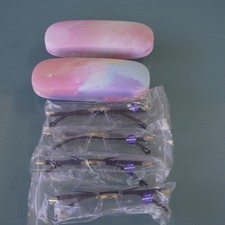 Lot of 4 Reading Glasses 3.00 with 2 Cases - New, Fashion Readers for Men  Wom