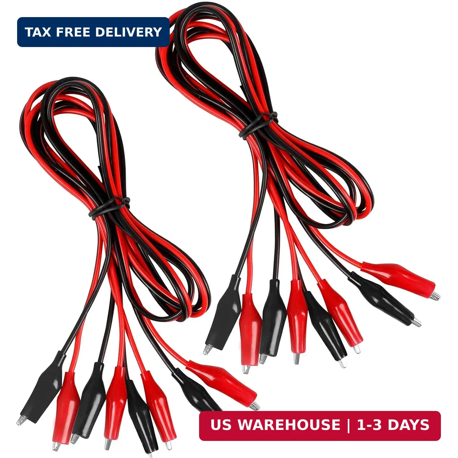4 Groups 1M Alligator Clips Electrical, Insulated Test Leads with Alligator Clip