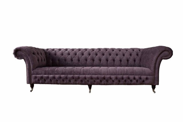 Design Sofa 4 Sitzer Couch Polster Luxus Textil Sofas Chesterfield Neu-image