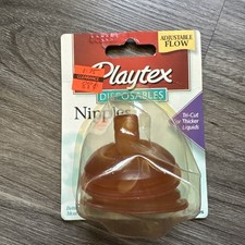 Vintage Playtex Disposable Latex Nipples Tri-Cut Adjustable Flow NOS Sealed